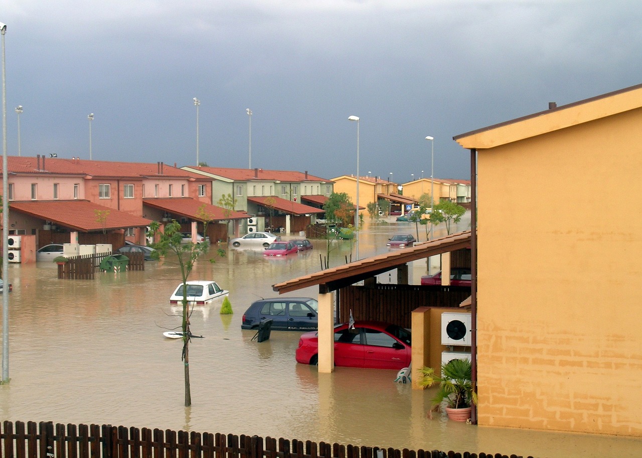 Mobil terendam banjir di jalanan kota